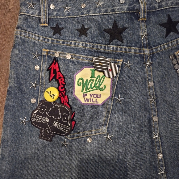 Marc Jacobs Embellished Playful Denim Mini Skirt Size 10 Y2K - Picture 8 of 13